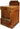Golden oak cabinet with drawer and backsplash