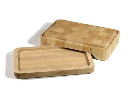 wooden cutting board with its tray of recovery