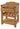 Natural varnished beech wood butcher block with drawer, backsplash, brass bracket