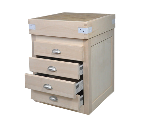 The drawer log without backsplash, furniture in raw beech