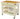 Multifunctional white lacquered kitchen cart on wheels with cloth holder bar, drawer and storage space
