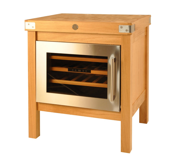 Wine cabinet without drawer, natural varnished oak cabinet