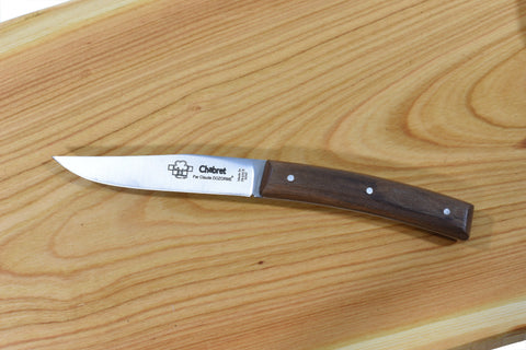 Couteau de cuisine très affûté avec manche en Noyer et lame en acier,