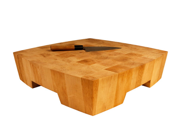 Billot V design Studio Qooq en bois de bout de charme du Jura